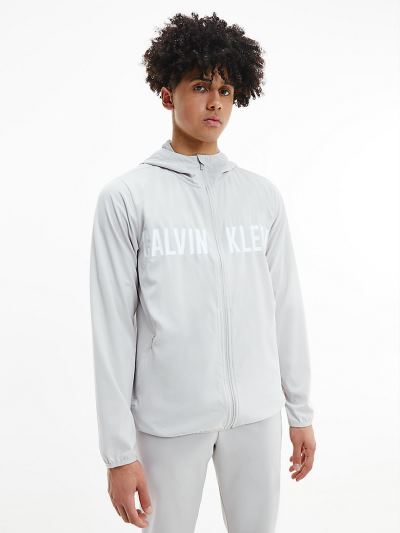 Calvin Klein Ruhák HU142001 | Calvin Klein Slim Stretch Logo Férfi Széldzseki Szürke